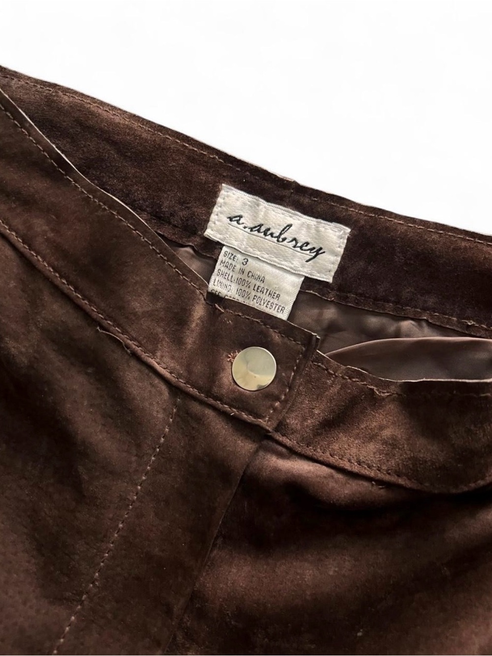 Authentic Brown Suede Women’s Pants - Size 3